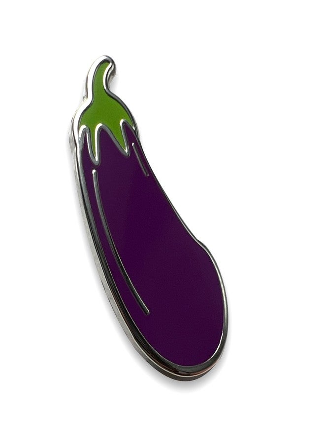 PinMaze Eggplant Enamel Lapel Pin (Silver) - Image 2
